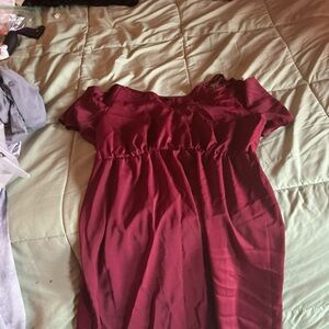 SHEIN Curve Burgundy Top